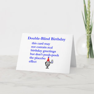 Carte Anniversaire double aveugle - drôle poème d'annive