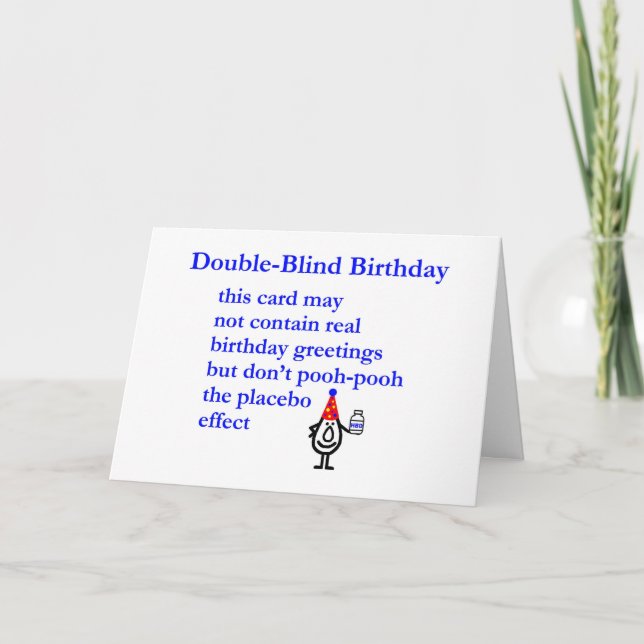 Carte Anniversaire double aveugle - drôle poème d'annive (Devant)