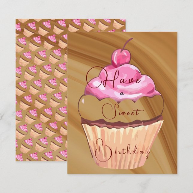 Carte Anniversaire doux (Devant / Derrière)