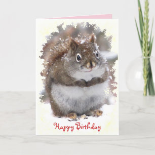 Carte Anniversaire doux d'écureuil