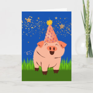 Carte Anniversaire drôle avec cochon dans Anniversaire C