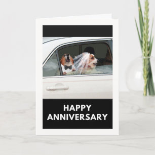 Carte Anniversaire drôle avec Corgi Couple en voiture