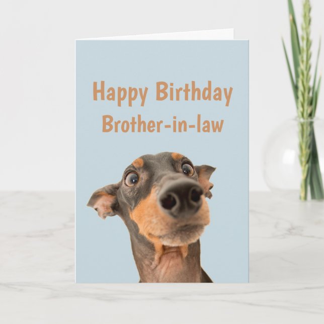 Carte Anniversaire Drôle Beau-frère Chien Choqué Animal (Devant)