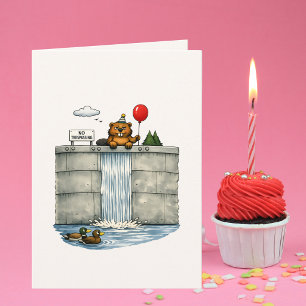 Carte Anniversaire drôle de Castor