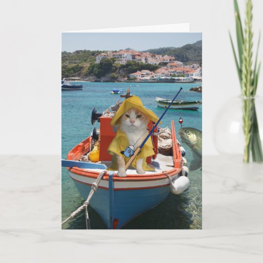 Carte Anniversaire Drole De Chat Pour Le Pecheur Zazzle Ca Carte Anniversaire Drole De Chat Pour Le Pecheur Zazzle Ca