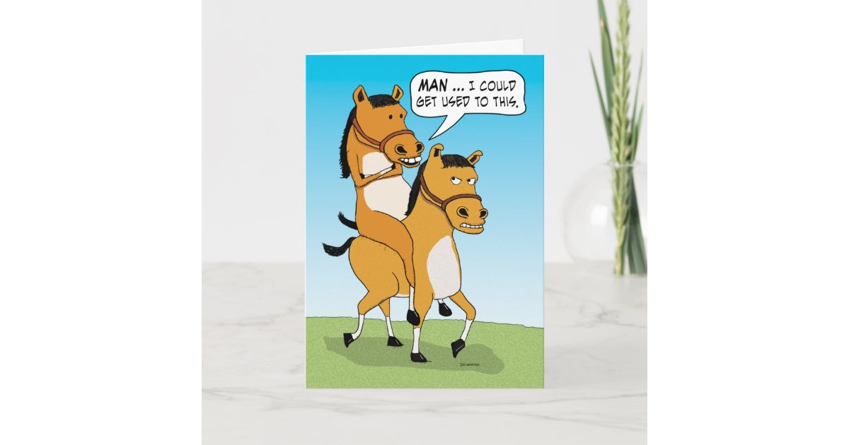 Carte Anniversaire Drole De Cheval D Equitation Zazzle Ca