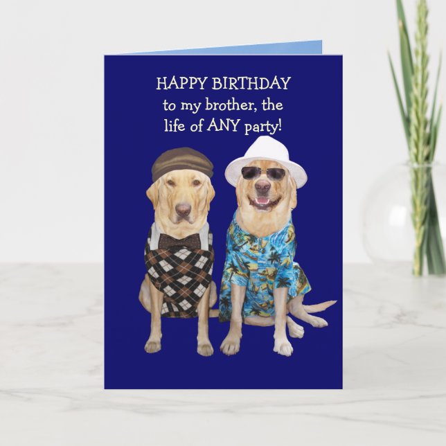 Carte Anniversaire drôle de chien/laboratoire pour le (Devant)
