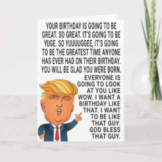 Carte Anniversaire drôle de Donald Trump