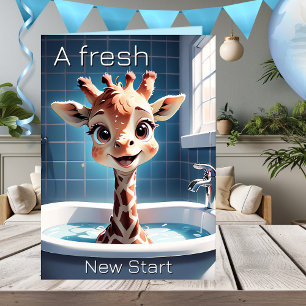 Carte Anniversaire drôle de Giraffe enfant
