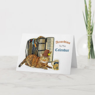 Carte Anniversaire drôle de Kitty d'accordéon