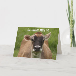 Carte Anniversaire drôle de la vache