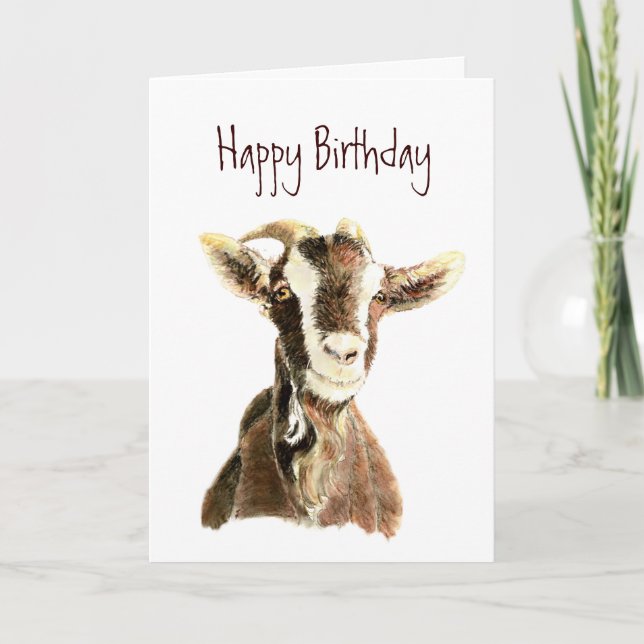 Carte Anniversaire drôle, de la vieille chèvre qui vous (Devant)