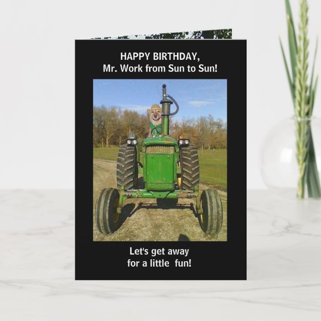 Carte Anniversaire drôle de mari/agriculteur (Devant)