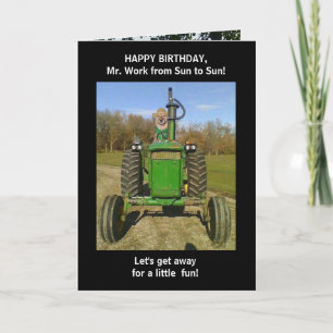 Carte Anniversaire drôle de mari/agriculteur