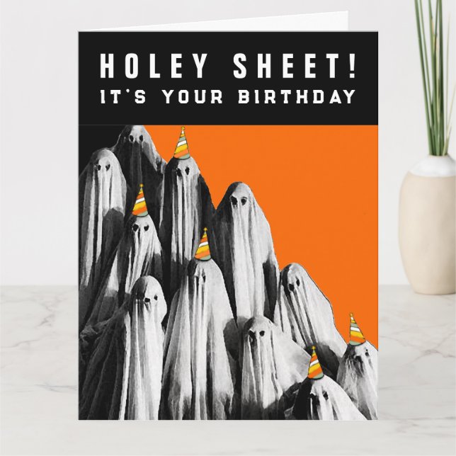 Carte Anniversaire drôle d'Halloween (Devant)