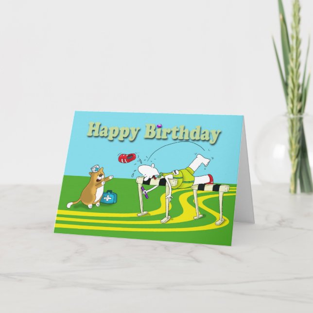 Carte Anniversaire drôle d'obstacle (Devant)