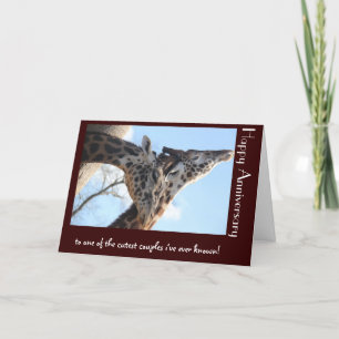 Carte Anniversaire drôle, Giraffes Douces, Couple Le Plu
