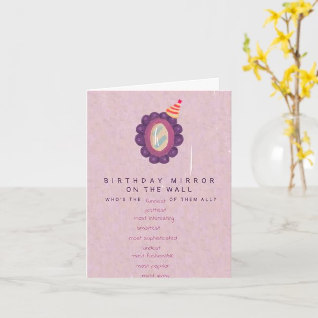 Carte Anniversaire drôle Miroir Joke Humour mignon Anniv (Fleur jaune)
