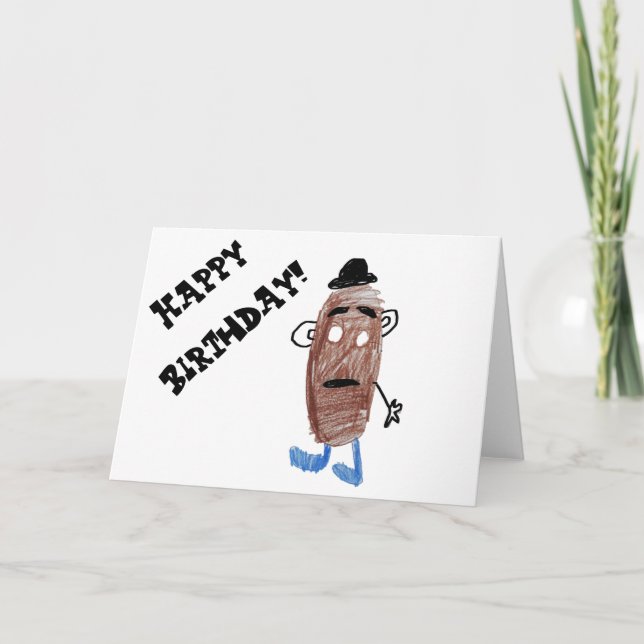 Carte Anniversaire - Drôle Potato Personne Jouet - Blank (Devant)