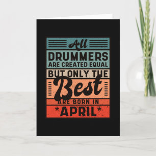 Carte Anniversaire du batteur Vintage Retro Avril