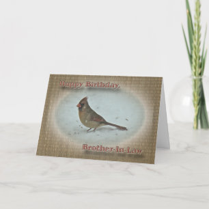 Carte Anniversaire du beau-frère Cardinal Femme