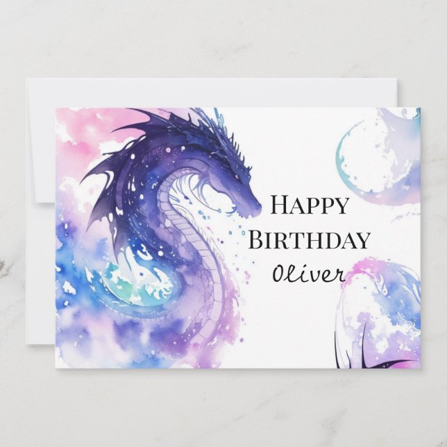 Carte Anniversaire du Boho Pastel Dragon (Devant)