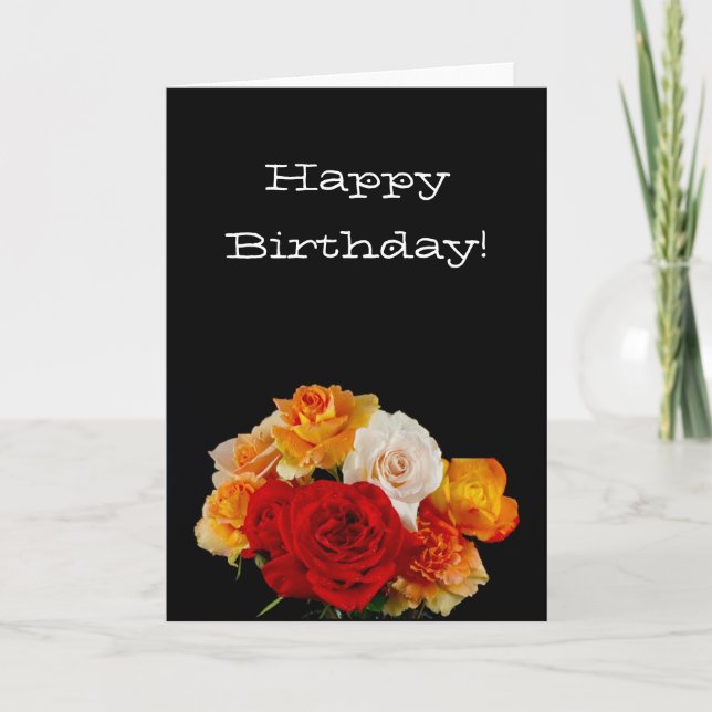 Carte Anniversaire du Bouquet Rose (Devant)