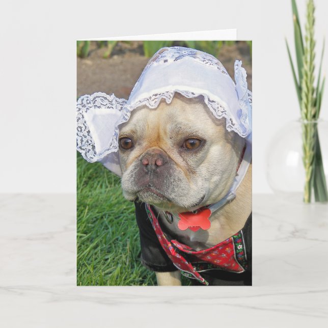 Carte Anniversaire du Bulldog français (Devant)