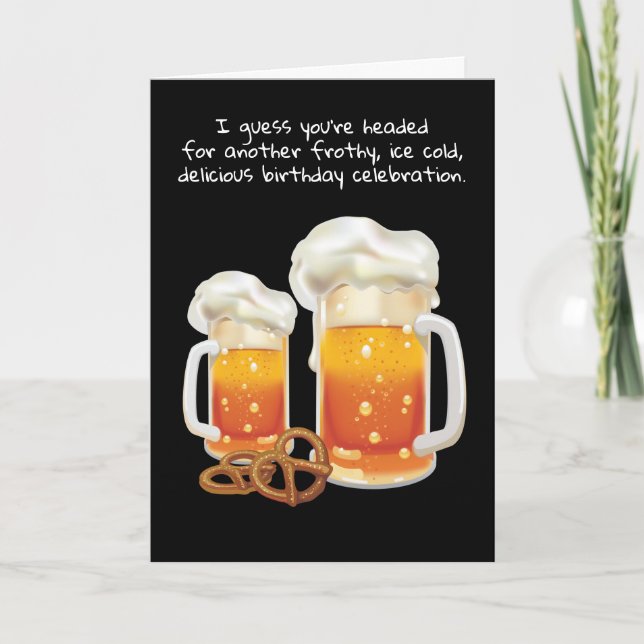Carte Anniversaire du buveur d'après-midi de la bière Lo (Devant)