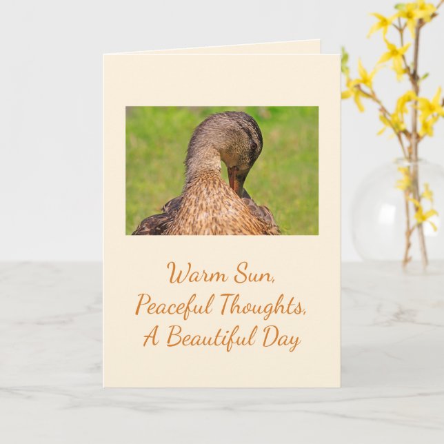 Carte Anniversaire du canard de Mallard (Fleur jaune)