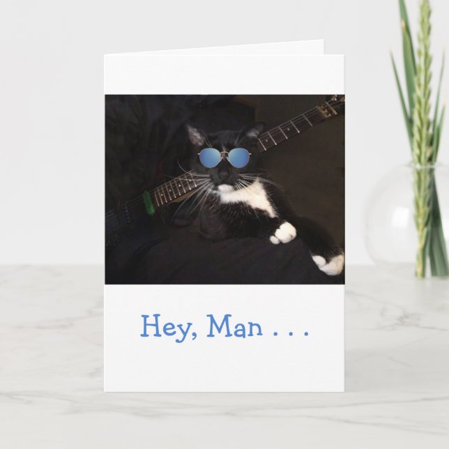 Carte Anniversaire du chat cool (Devant)