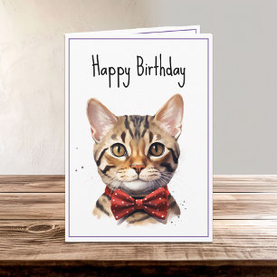 Carte Anniversaire du chat du Bengale