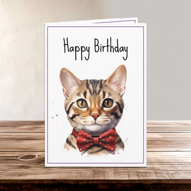 Carte Anniversaire du chat du Bengale (Créateur téléchargé)