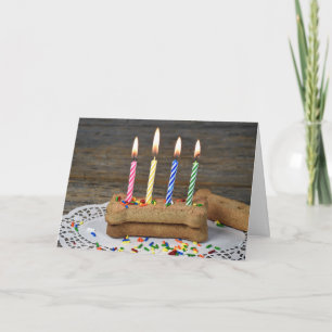 Carte Anniversaire du chien aux bougies