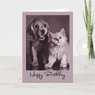 Carte Anniversaire du chien et du chat