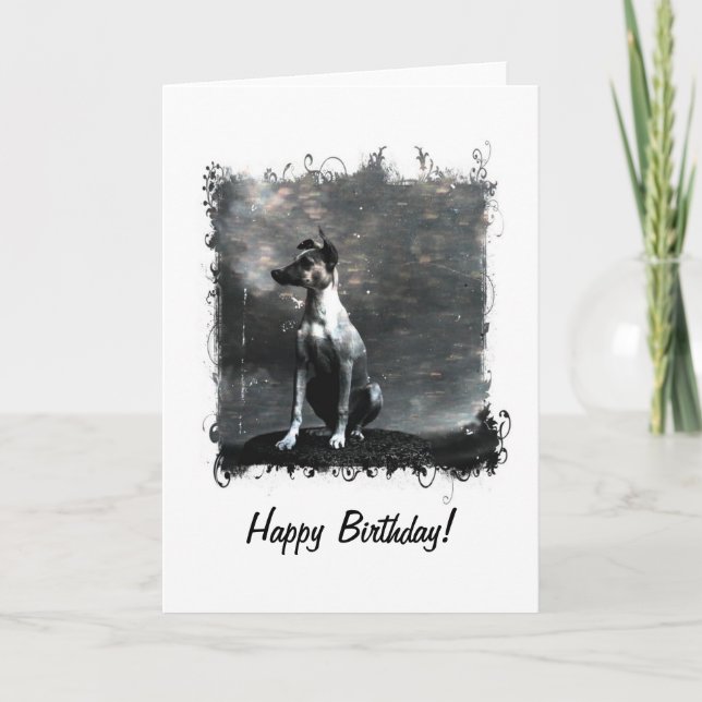 Carte Anniversaire du chien vintage (Devant)