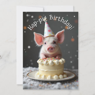 Carte Anniversaire du cochon de Hap