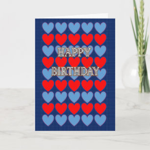 Carte Anniversaire du coeur coloré