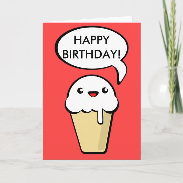 Carte Anniversaire du cône de glace (Devant)