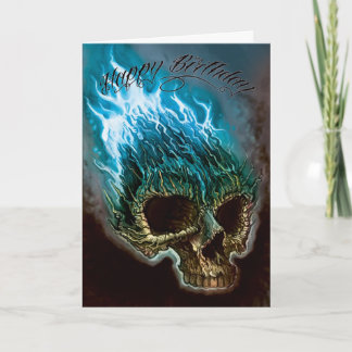 Carte Anniversaire du crâne flamboyant