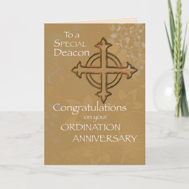 Carte Anniversaire du diacre de la Croix d'or de l'ordin (Devant)