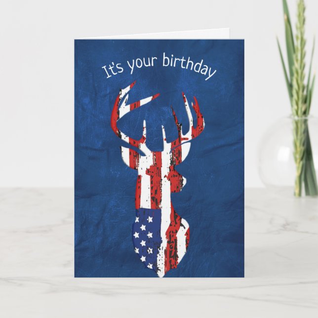 Carte Anniversaire du Drapeau américain (Devant)