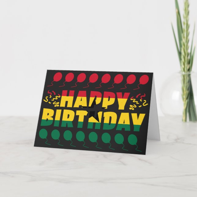 Carte Anniversaire du drapeau du Ghana (Devant)