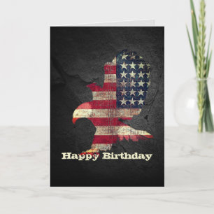 Carte Anniversaire du drapeau et de l'aigle à tête blanc