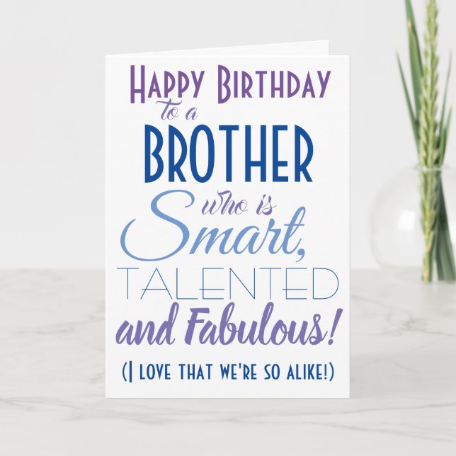 Carte Anniversaire du frère drôle (Devant)