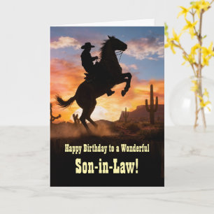Carte Anniversaire du gendre avec cowboy occidental