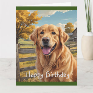 Carte Anniversaire du Golden Retriever
