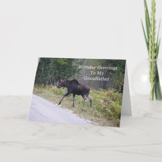 Carte Anniversaire du grand-père de la jeune orignal sur (Devant)