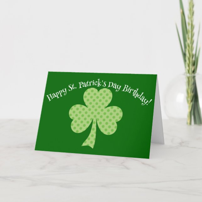 Carte Anniversaire du Jour de la Saint Patrick Pois (Devant)