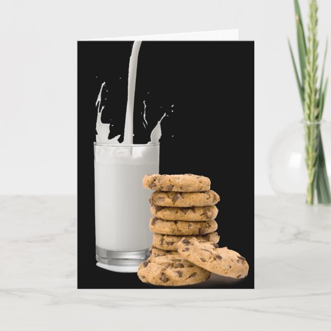 Carte Anniversaire du lait et des biscuits (Devant)
